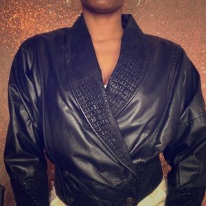 Vintage leather cropped jacket